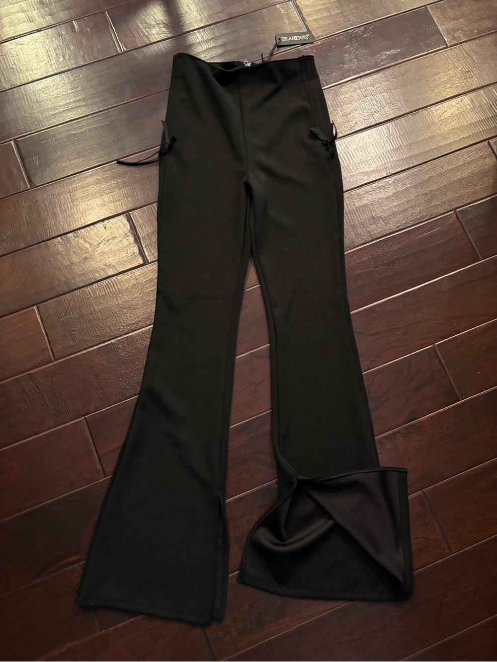 Blank NYC Black Dress Pants Ankle Slit Bootcut Size 27 NWT